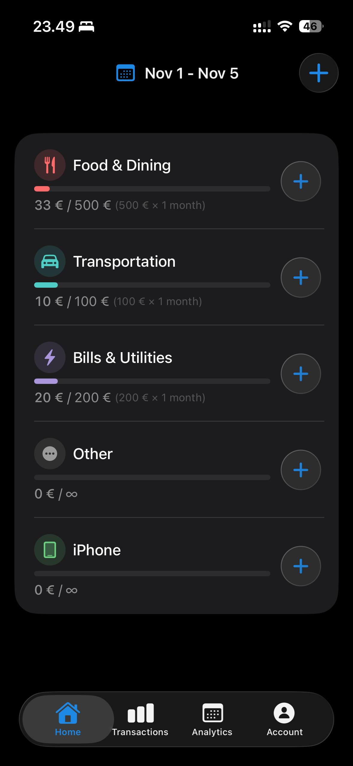 Finappo App Main Screen